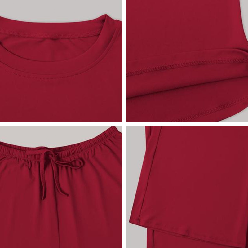 🔥Last day promotion🔥Women's 2-Piece Activewear Set Long-Sleeve Crop Top & Wide-Leg Pants