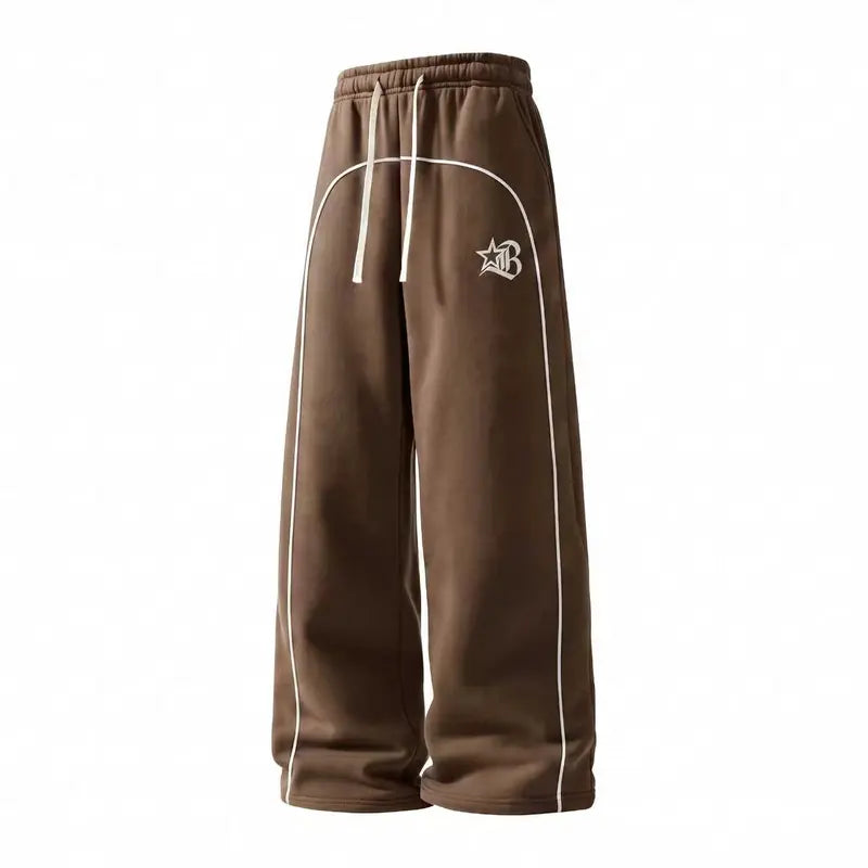Men’s two-pack loose-fit fleece sweatpants, wide-leg design