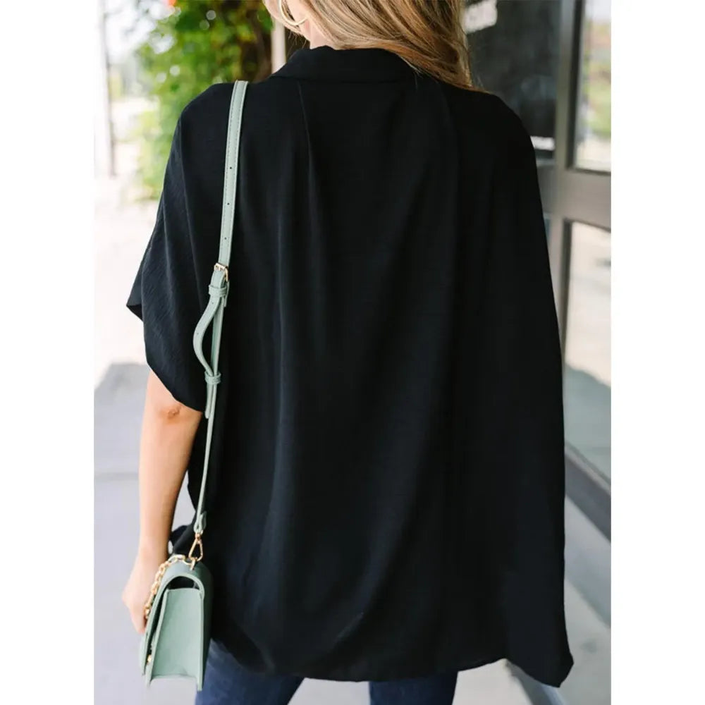 Women's Tops Dressy Casual V Neck Button Down Shirts