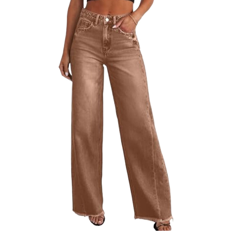 Women's Sweatpant Jeans Denim Sweatpants High Waisted Full-Length Wide Leg Pants Baggy Comfort Faux Jeans