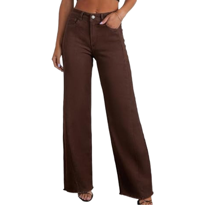 Women's Sweatpant Jeans Denim Sweatpants High Waisted Full-Length Wide Leg Pants Baggy Comfort Faux Jeans