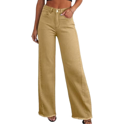 Women's Sweatpant Jeans Denim Sweatpants High Waisted Full-Length Wide Leg Pants Baggy Comfort Faux Jeans