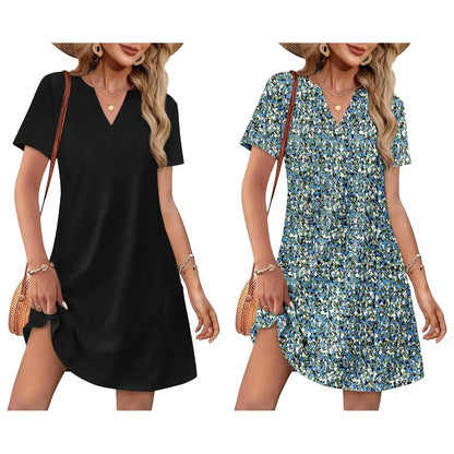 Summer Dress Dresses for Women 2026 Casual Summer V Neck Wedding Guest Dress