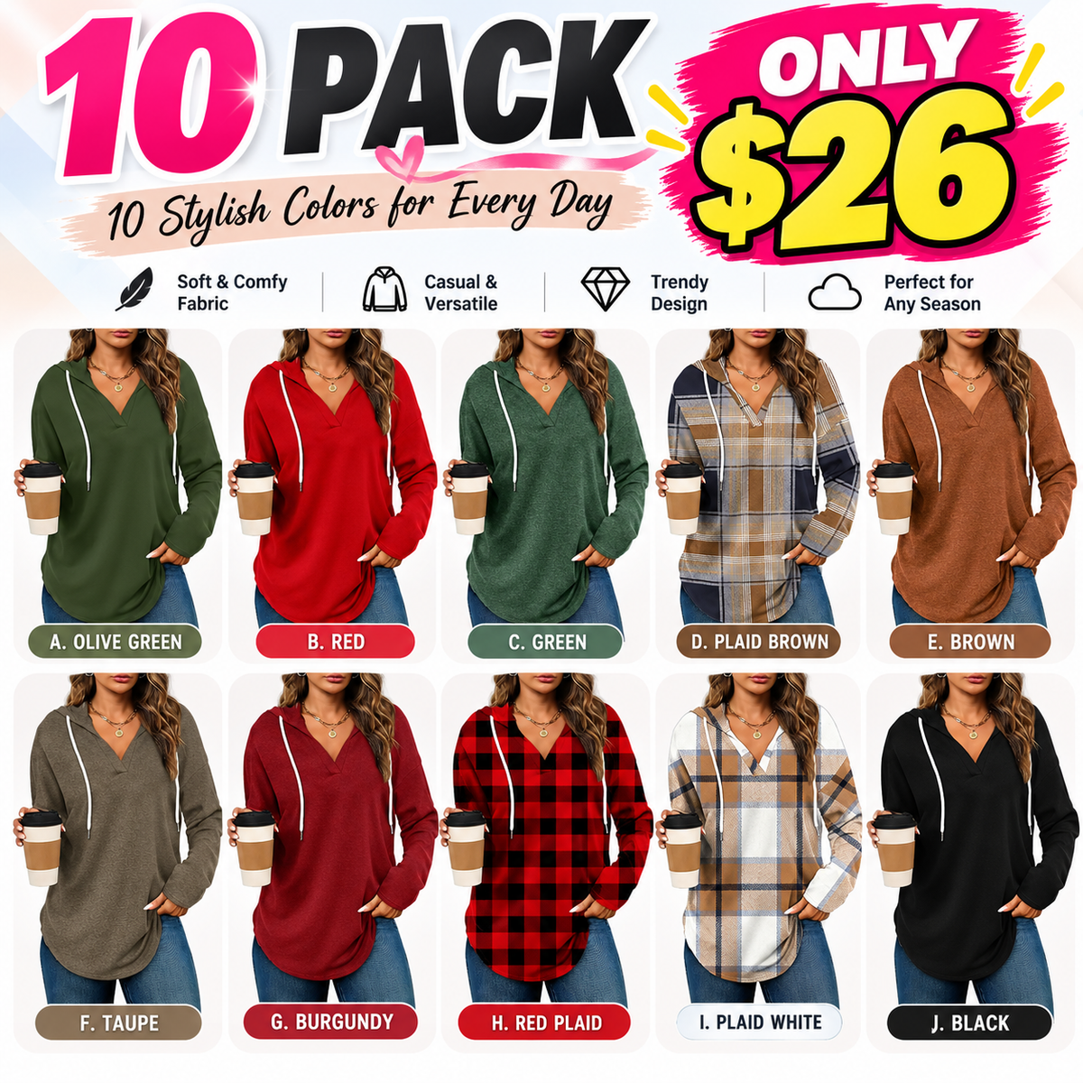 Womens Fashion Tops Hoodies for Women Pullover Oversized Sweatshirts Long SLeeve Shirts Loose Fit