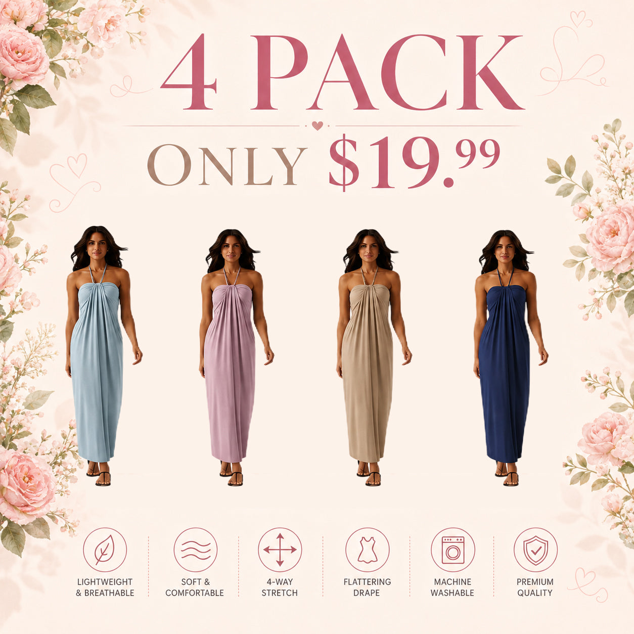 Halter Tie Back Maxi Dress with Pockets