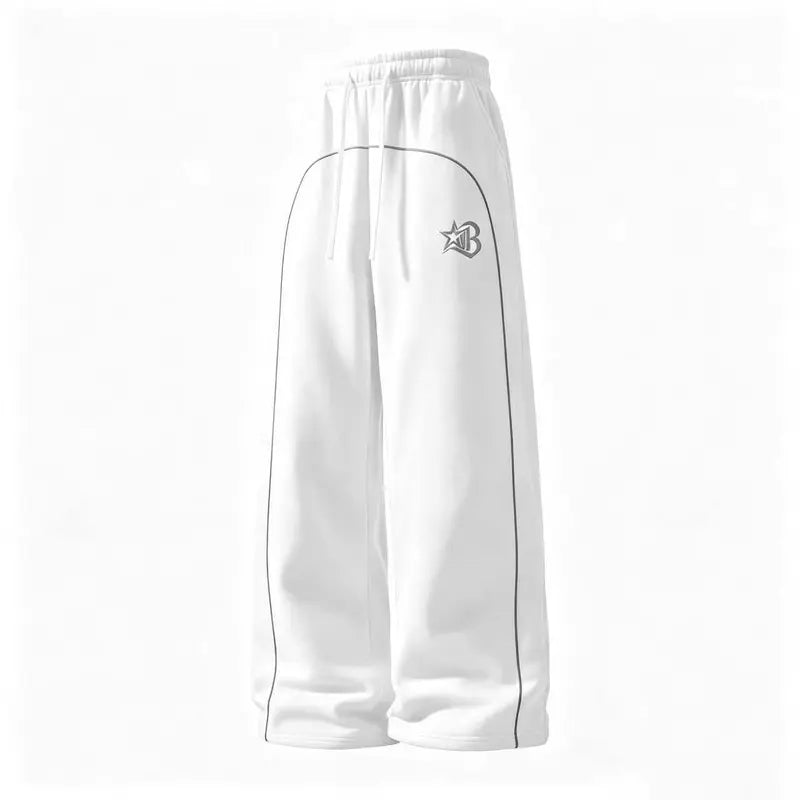 Men’s two-pack loose-fit fleece sweatpants, wide-leg design