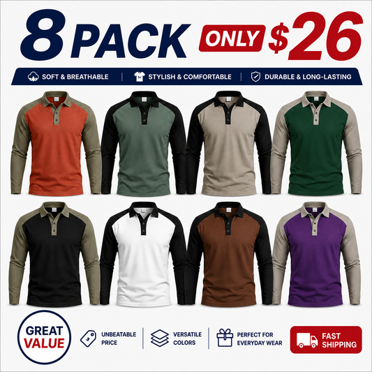 Men's Casual Color-Block Long Sleeve Shirt