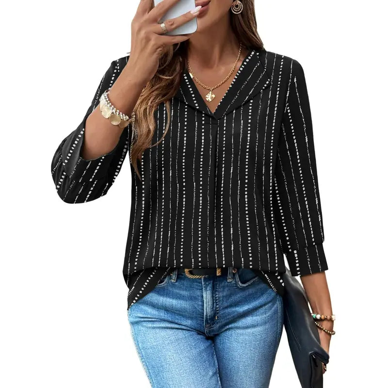 3/4 Length Sleeve Womens Tops Dressy Casual Blouses Summer Spring Trendy Business Outfits Fashion Clothing