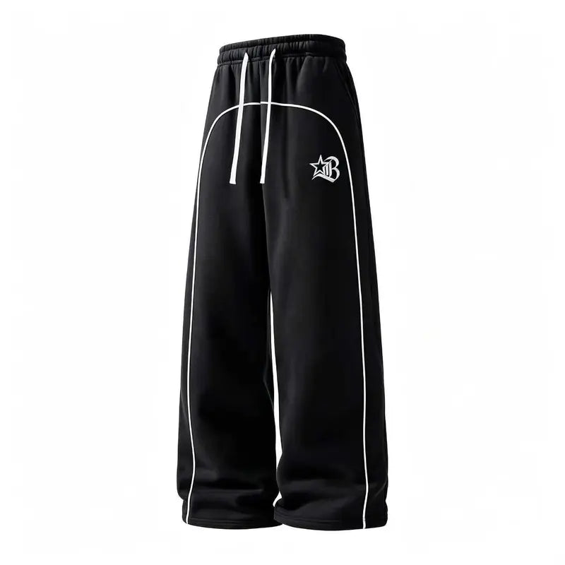 Men’s two-pack loose-fit fleece sweatpants, wide-leg design