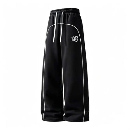 Men’s two-pack loose-fit fleece sweatpants, wide-leg design
