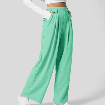 Flex High Waisted Pocket Wide Leg Waffle Work Pants