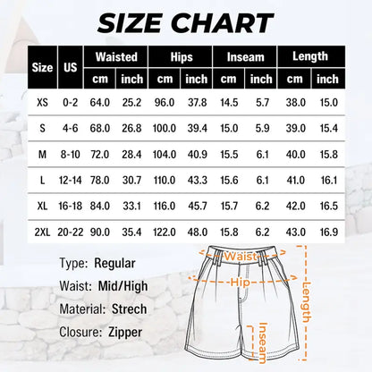 Women High Waisted A Line Bermuda Denim Shorts Stretchy 2026 Summer Casual Bottoms Summer Vibes
