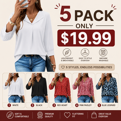 3/4 Length Sleeve Womens Tops Dressy Casual Blouses Summer Spring Trendy Business Outfits Fashion Clothing
