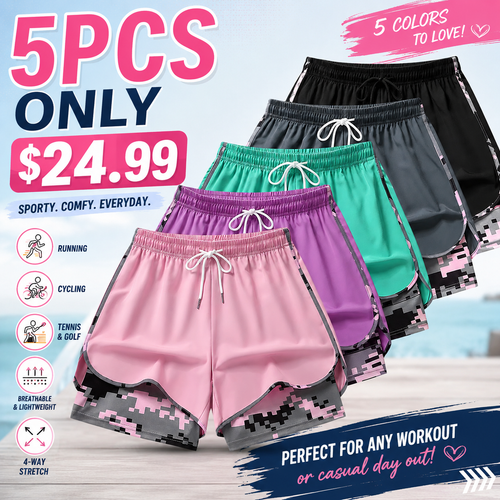 Women’s Casual Athletic Shorts With Built-In Liner