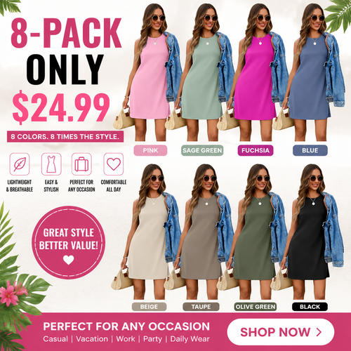 Fashion Summer Sundress Casual Tank Dress for Women