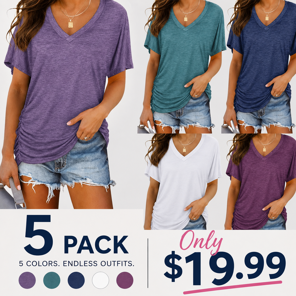 Classic V-Neck Short Sleeve T-Shirt | Ultra-Soft Everyday Essential