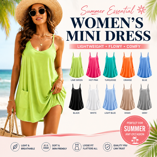 Special Sale❤️Women's Summer Sleeveless Mini Dress V Neck Spaghetti