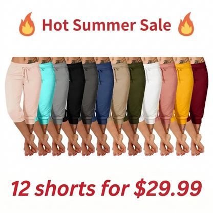 🔥Hot Summer Sale🔥Women's Drawstring Capri Pants with Pockets for Casual Comfort Wear