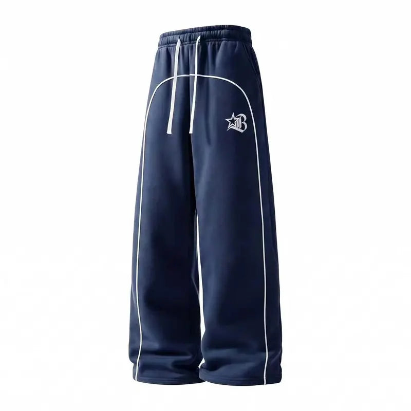 Men’s two-pack loose-fit fleece sweatpants, wide-leg design