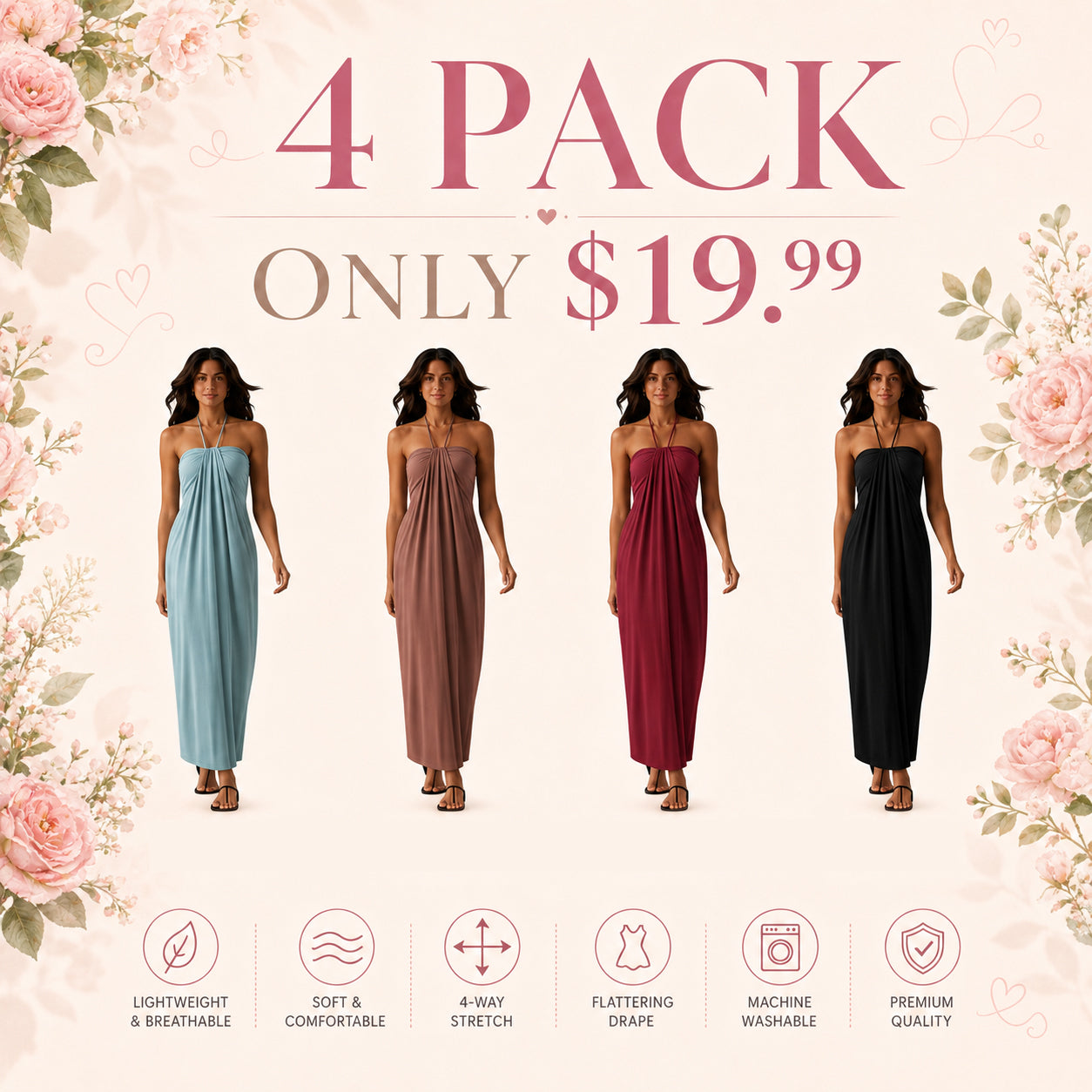 Halter Tie Back Maxi Dress with Pockets