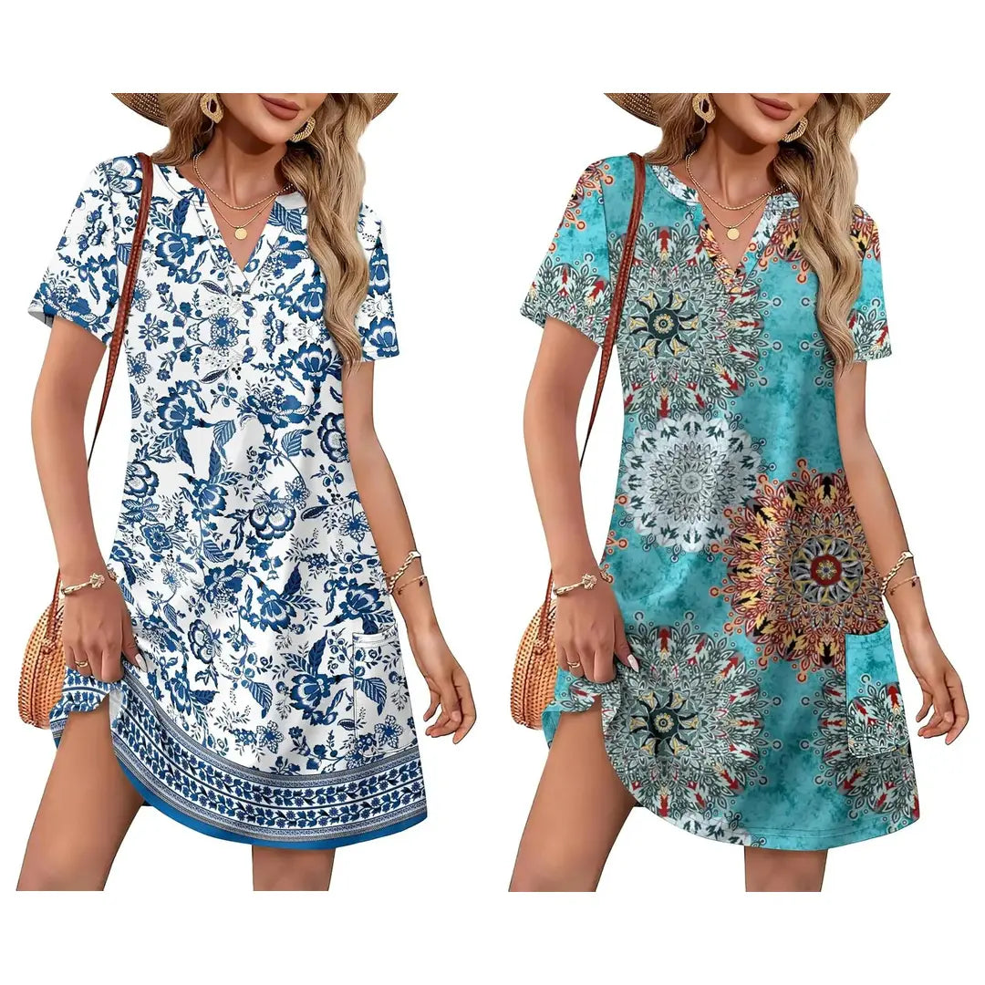 Summer Dress Dresses for Women 2026 Casual Summer V Neck Wedding Guest Dress