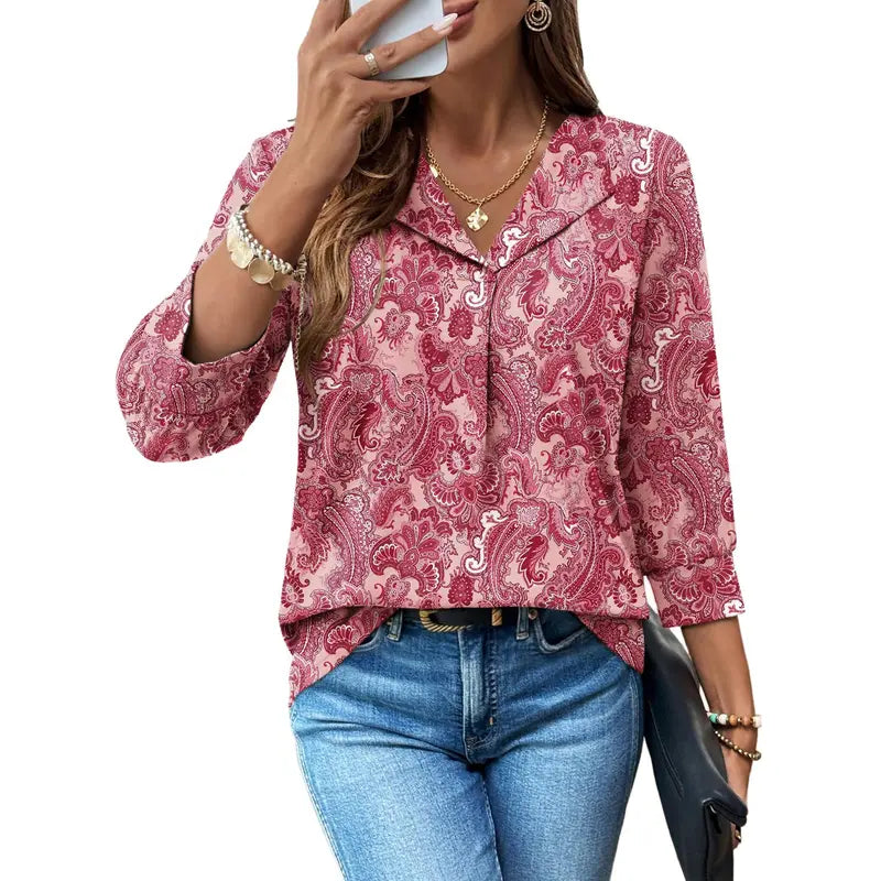 3/4 Length Sleeve Womens Tops Dressy Casual Blouses Summer Spring Trendy Business Outfits Fashion Clothing