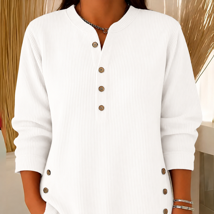 Women‘s Corduroy Henley Top – Stylish, Soft & Versatile