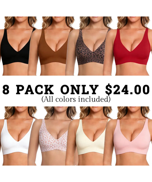 Women's Wireless Seamless Jelly Bra Deep V