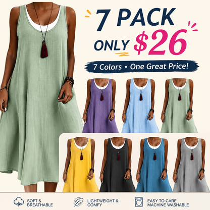 Women's Sleeveless Fake 2-Piece Dress
