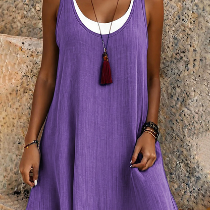 Women's Sleeveless Fake 2-Piece Dress