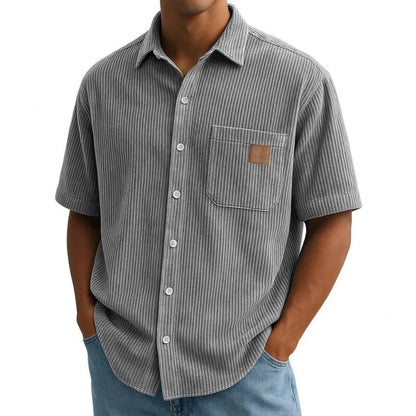Men's Vintage Lapel Short-Sleeve Button-Down Shirts