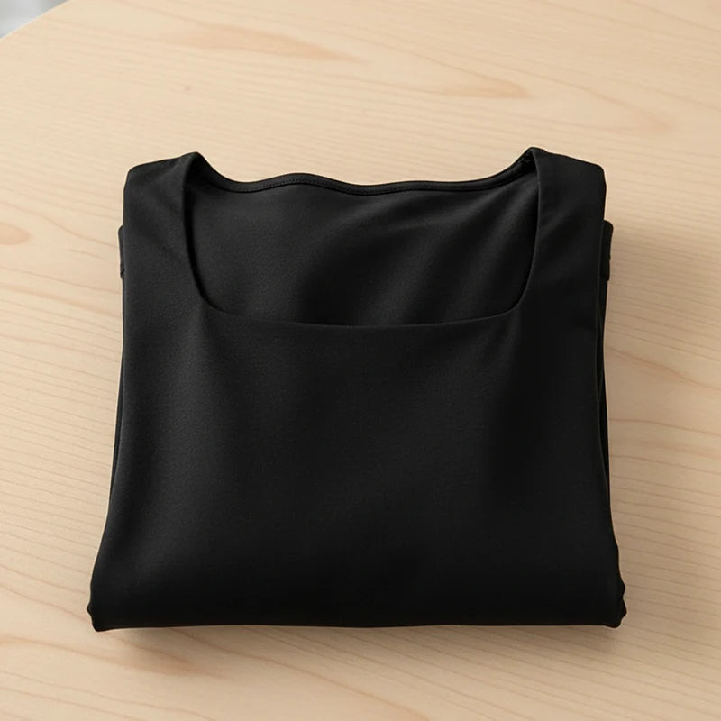 Women's Square Neck Long Sleeve Jumpsuit - Womenswear Overalls with Ruched Waist, Wide Leg Pants