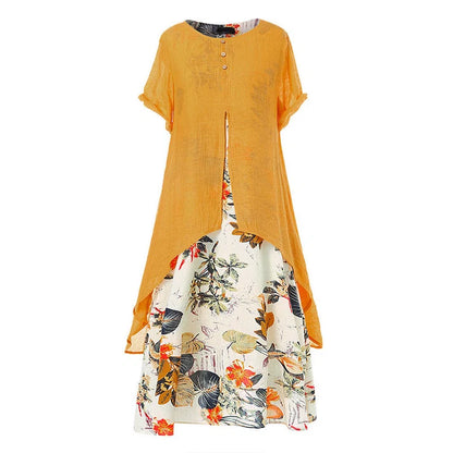 Women's Layered Look Floral Print Casual Dress