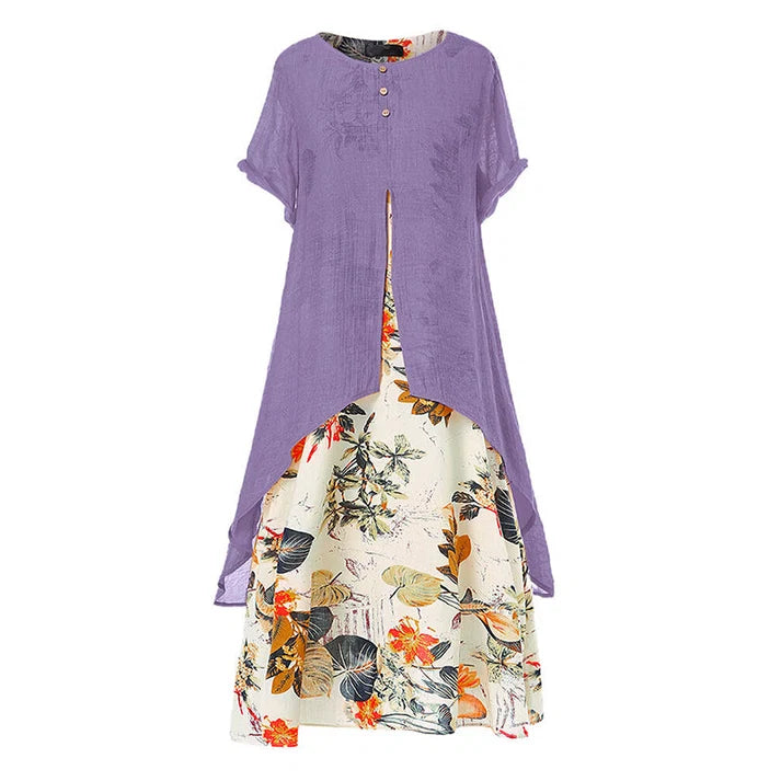 Women's Layered Look Floral Print Casual Dress