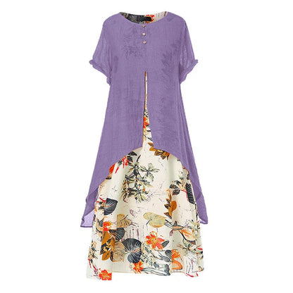 Women's Layered Look Floral Print Casual Dress