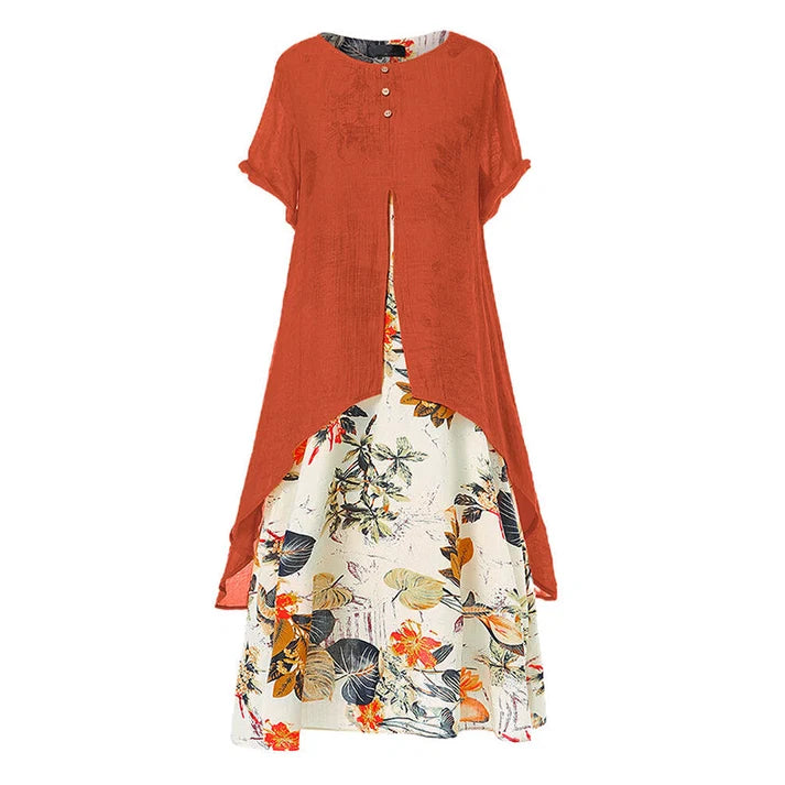 Women's Layered Look Floral Print Casual Dress