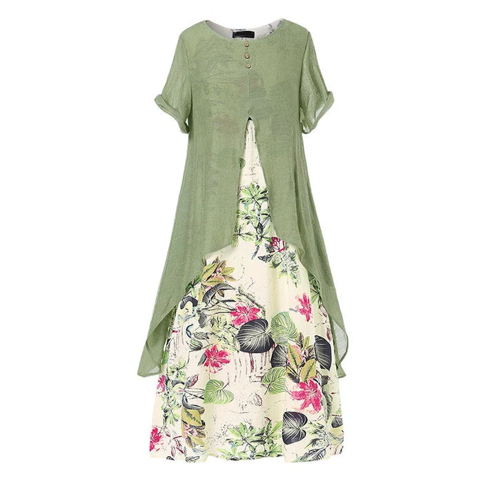 Women's Layered Look Floral Print Casual Dress