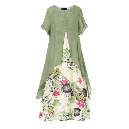 Women's Layered Look Floral Print Casual Dress